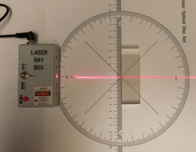 LAB WORK 11 3. Find the critical angle of incidence, at which the transmission through the acrylic piece into air disappears and trace the position of the light beam.