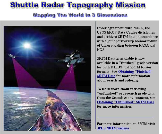 information Tabular or Graphical Format The Shuttle Radar Topography Mission (SRTM)