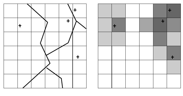 Centroids, boundaries and grids Left: centroid locations and