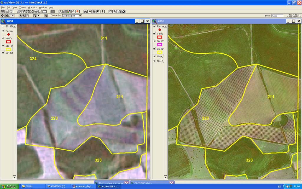 Plantations Landsat TM / SPOT HRG (+) (ES/CM) In order