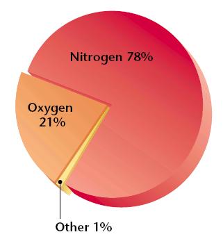 Composition of the Atmosphere In addition to nitrogen and oxygen, other gases such