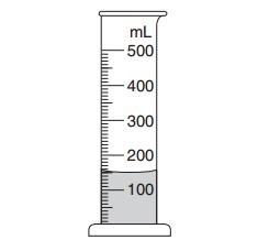 6. A student placed a rock in a graduated cylinder containing water, causing the water level in the cylinder to increase by 20 ml.