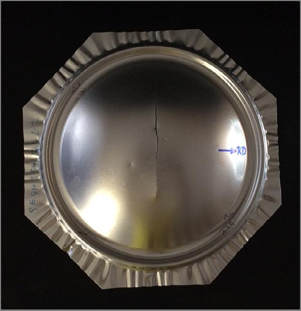 A typical failure observed during the hydraulic bulge testing of the AA3104 Thin sheet samples is provided in Figure 9 29.