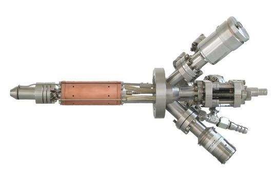 The evaporant (in our case a Si rod) is mounted in the focus of an e-beam system. The bombardment of the electron beam induces a temperature rise of the evaporant, which causes evaporation.