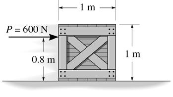 EXAMPLE Given:A 50 kg crate rests on a horizontal surface for which the kinetic friction coefficient μ k = 0.2. Find: The acceleration of the crate if P = 600 N.