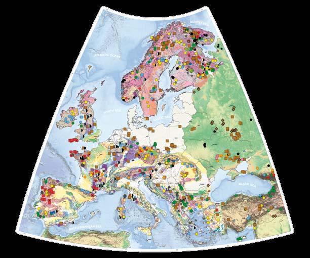 BRGM, 2009 First Pan- European mineral deposit database goes live Critical Raw Materials in Europe Map produced from the MD Database.