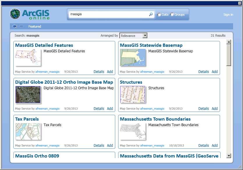 ArcGIS Online Search