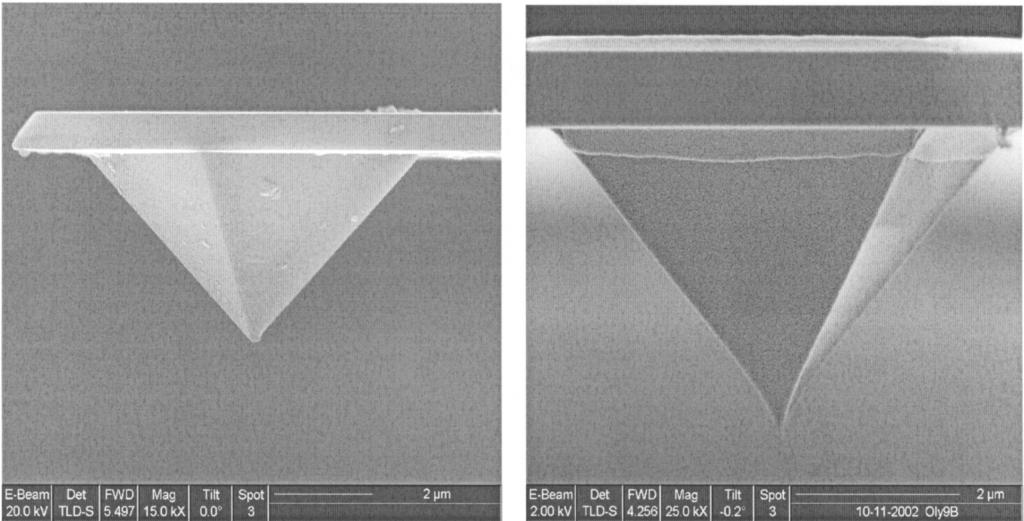 8 J. Drelich et al. Figure 2. Field emission scanning electron micrographs of two different cantilever tips used in chemical force microscopy studies. Figure 3.