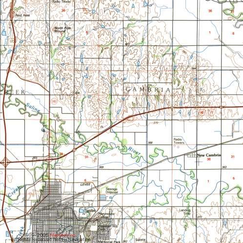 FIGURE 1B ZOOM OUT South Side of I-70 Salina County SITE LOCATION MAP N Contour Interval = 10 meters (~33.