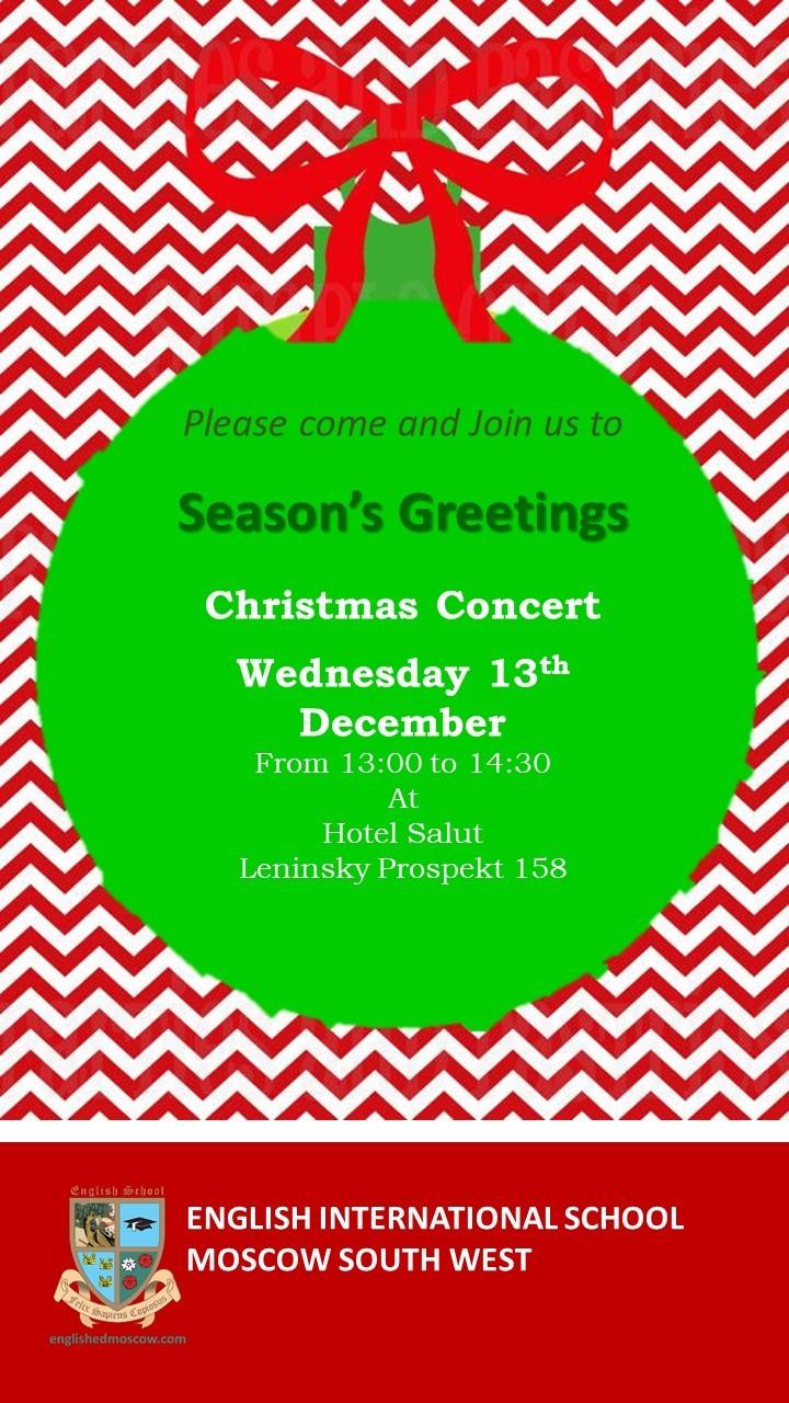 IWC Bazaar Christmas Concert please make sure you can attend.