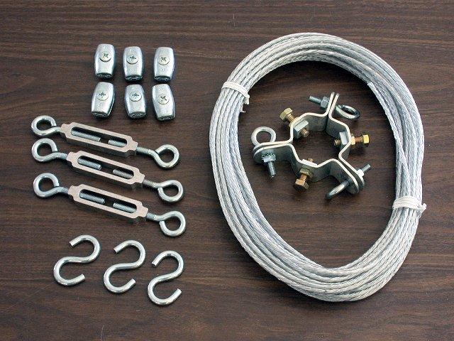 2.4.1.3 Procedure 2: 16772 Guy-Wire Kit Installation Clamps Guy-Wire Turnbuckles Bracket S-Hooks 1. Cut the guy-wire cable into three equal length pieces. 2. Loop one end of each guy-wire through a Bracket eye-bolt and clamp the guy-wire using one of the Clamps provided.