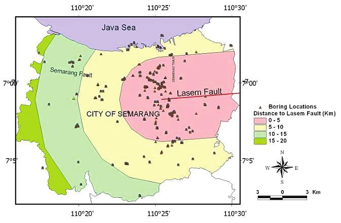 histories data produced by Semarang, Lasem and Demak fault earthquakes, the modified acceleration time histories were developed using another similar seismicity reverse and strike slip