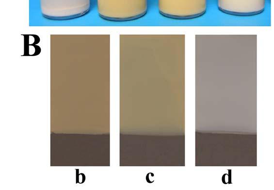 As it is shown in Figure 5-8(B), the colours of the deposits were similar to the colours of corresponding suspensions.