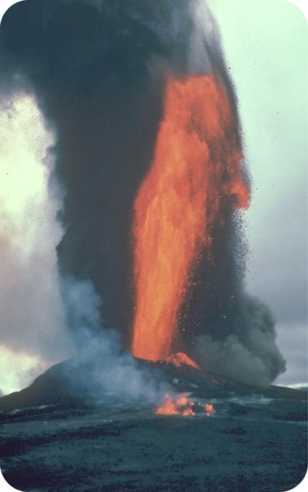 Cinder cones grow rapidly, usually from a single eruption cycle. These volcanoes usually flank shield or composite volcanoes. Many cinder cones are found in Hawaii. FIGURE 1.