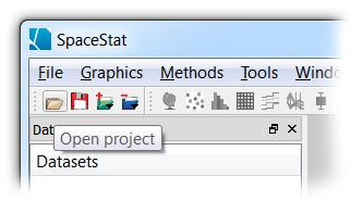 Using the Open Project button You can download this project to use from the following link: STEP 2: MAPPING THE DATA SpaceStat_Tutorial_Basic_Geostatistics_Part_1.