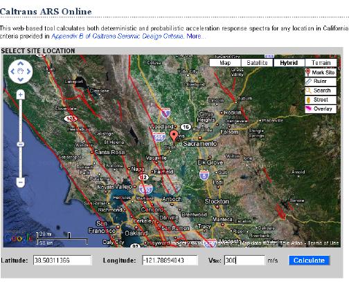 3.3 Caltrans ARS Online Caltrans ARS Online is a web based design tool that operates through a web browser and enables the user to calculate a design response spectrum subject to the criteria