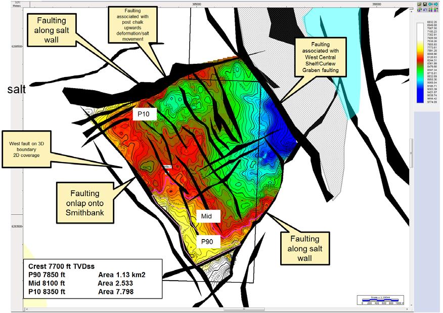 Figure 7 Edgecombe Prospect depth structure and trap