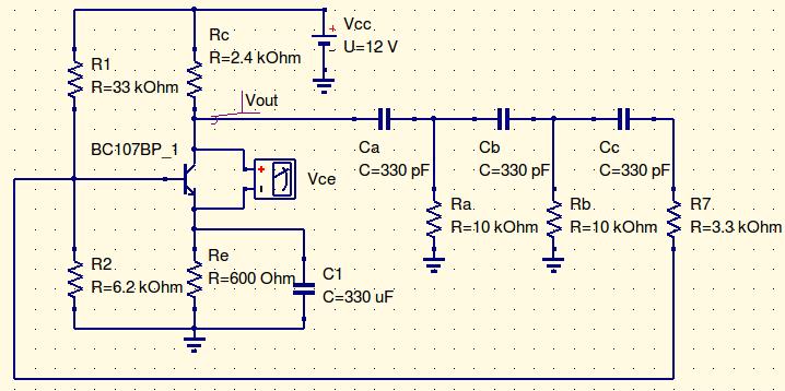 Experiment- 7 RC Phase Shift Oscillator using Transistor Aim: To simulate the RC Phase Oscillator using Transistor and obtain the transient response.