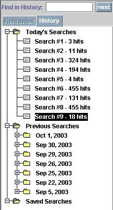 1-30 MDL Database Browser Search History and saving a list The History tab acts as a visual history of your searches,