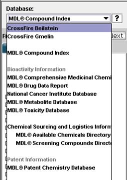 Introduction 1-5 Select a database Search Databases launches the MDL Database Browser.