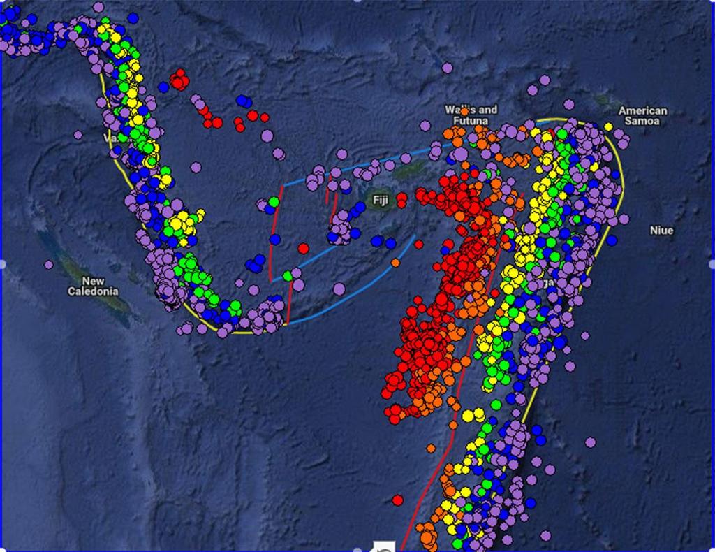 The epicenter of this earthquake is labeled on this seismicity map showing the most recent 3000 regional earthquakes.