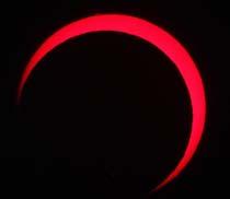Annular Eclipse May 21, 2012, the Moon was near apogee, hence appears slightly smaller, so