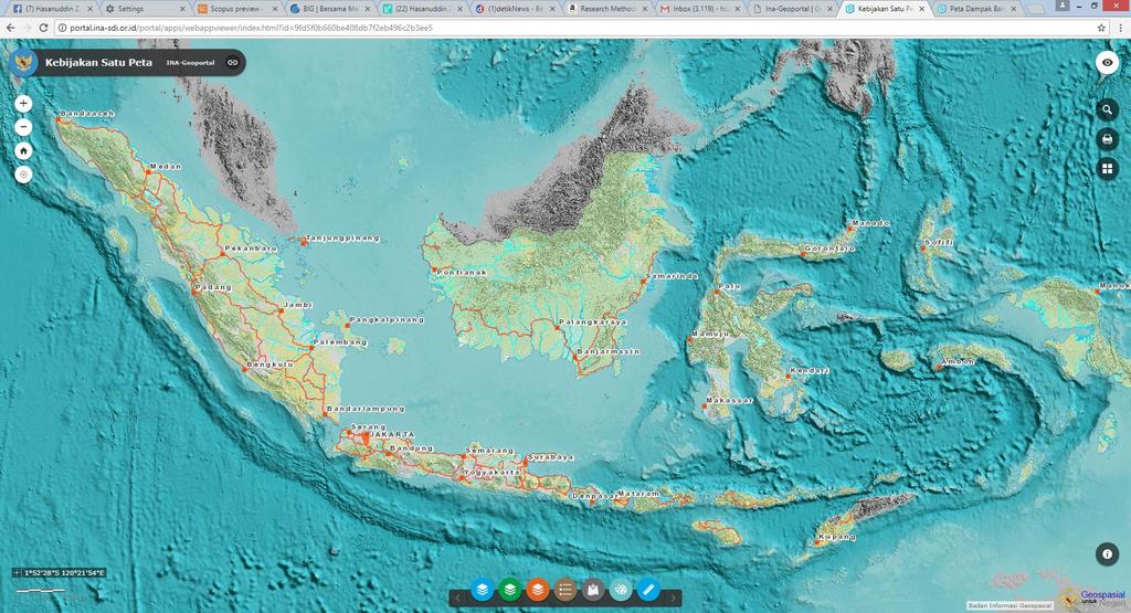 Peta Rupa Bumi Indonesia dapat di