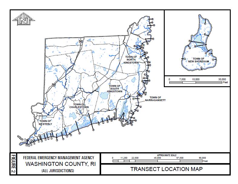 Method Used in Washington County, Flood Insurance Study(FIS) 2012 Select transects along coast to represent