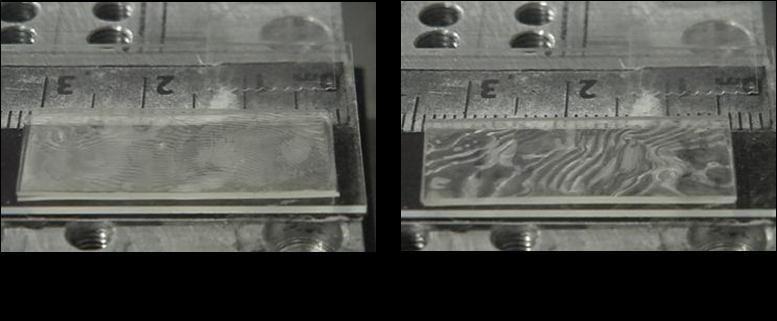 The exceptional case of 30 µm deep channels is interesting. Figure 3.6 shows that the adhesion energies of these samples with 20 µm spacing are much lower than those of samples with spacing of 35 µm.