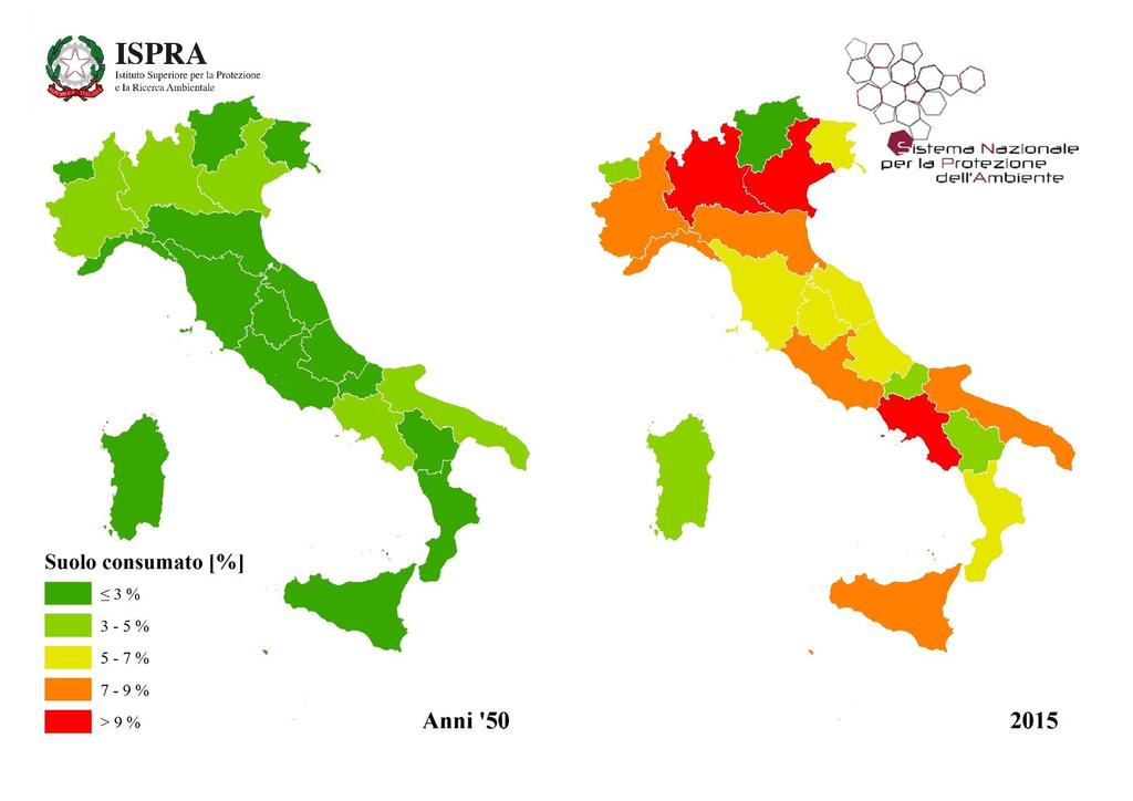 VULNERABILITY : Land consumption in Italy by