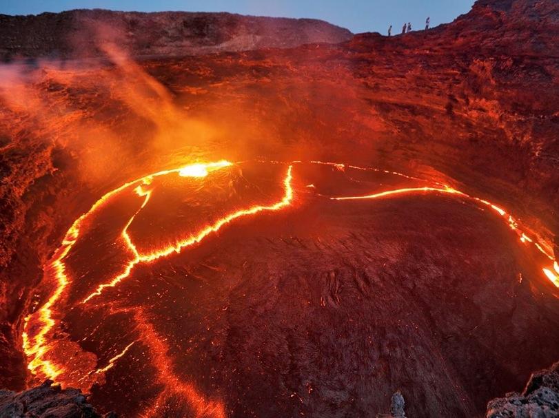The magma inside a volcano must be continually circulated within the magma chamber, so heat loss does not lead to solidification.