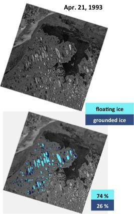 Remote sensing of lake ice Areal extent of floating and