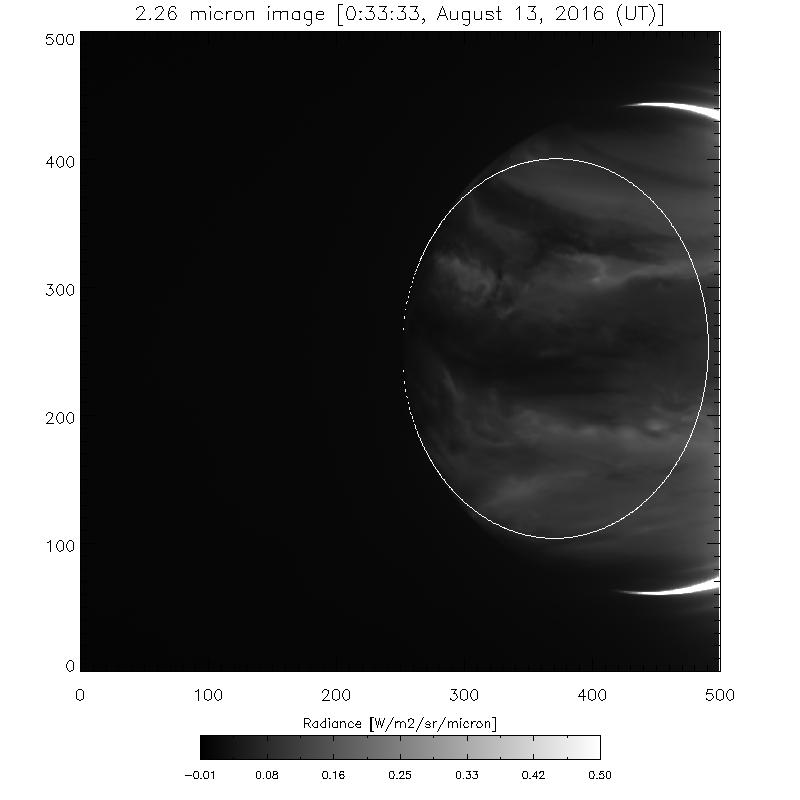 Venus cloud particle properties T. M. Sato 1.735 μm image [0:32:11, August 13, 2016 (UT)] 2.