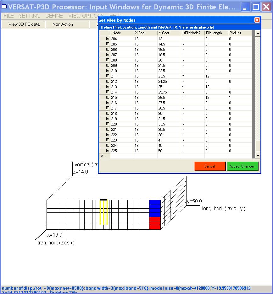 .. Define Piles for Location-Length and Pile Units Go to DEFINE and select Pile Length and Unit By default, pile locations are set at nodes as shown in Figure 7.