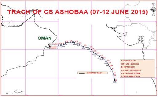 On 11th of June, the storm ASHOBAA weakened into a deep depression and further next day its weakened into a depression and into a well-marked