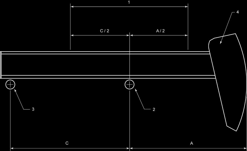 Key 1 Critical zone in tension flange 2 Saddle bearing 3 Equalizer bearing 4 Horsehead Figure 1 Walking Beam Elements Equation (2) is used to calculate the design loads for walking beams.