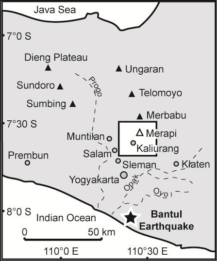 About 60% of Indonesians live around 16 active volcanoes on the island of Java Merapi, ranks second