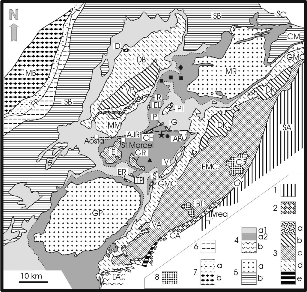4 S. Ferrando et al. Figure 1. Tectonic sketch map of the northwestern Alps (from Rolfo et al.