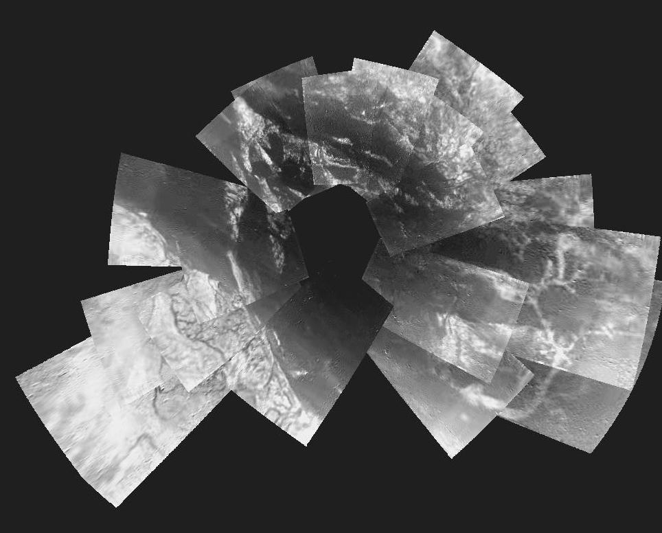 Titan Surface 10km up Mosaic of images Taken