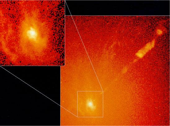 Black Holes at Centers of Galaxies There is evidence that supermassive black holes exist at the centers of galaxies (M=100million solar masses) Theory predicts jets of materials should be evident