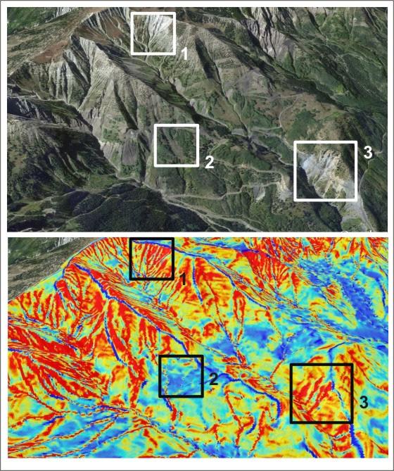 Figure 7. An example of how NetMap s GEP index corresponds to steep, highly dissected and erodible terrain in the upper Coal Basin.