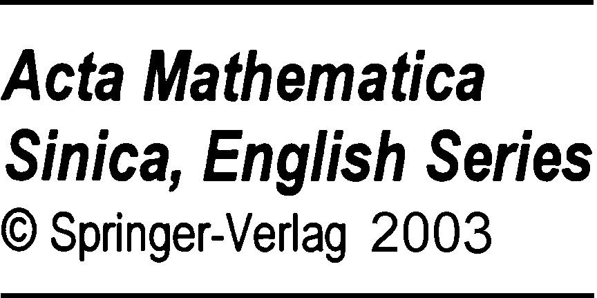 Acta Mathematica Sinica, English Series Jan., 003, Vol.19, No.1, pp.