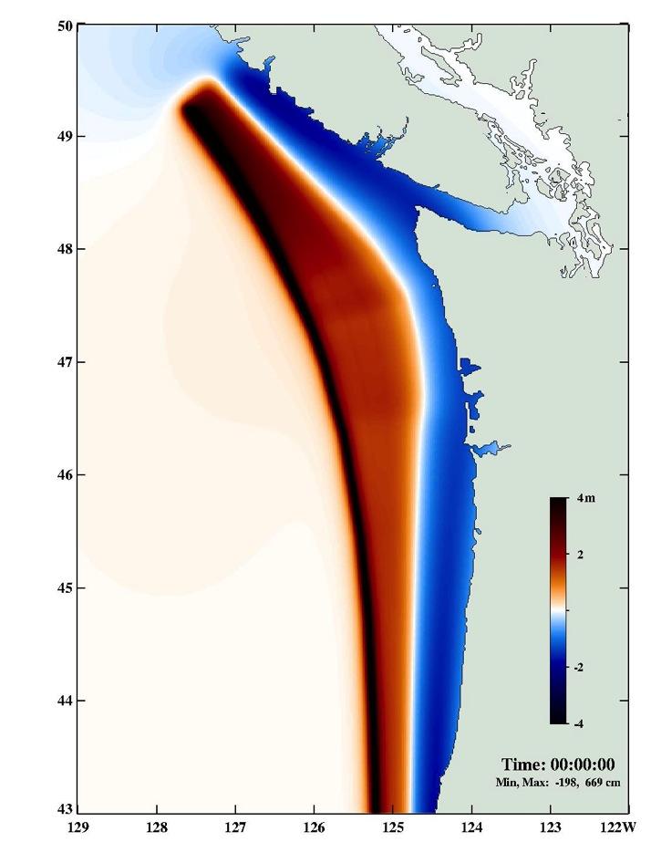 Some plausible sea-bottom uplift scenarios for a CSZ earthquake A B Scenario A