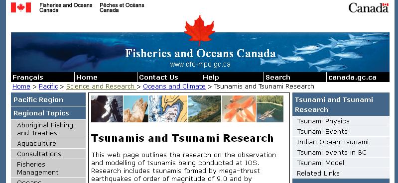 Our tsunami web site: http://www.pac.dfo-mpo.gc.