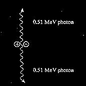 Since both particles are created from energy supplied by the incident photon, the process is energetically possible only if Eϓ or E X is greater than 1.02 MeV. When the positron slows down (i.e., loses its KE), it will annihilate itself by combining with an electron.