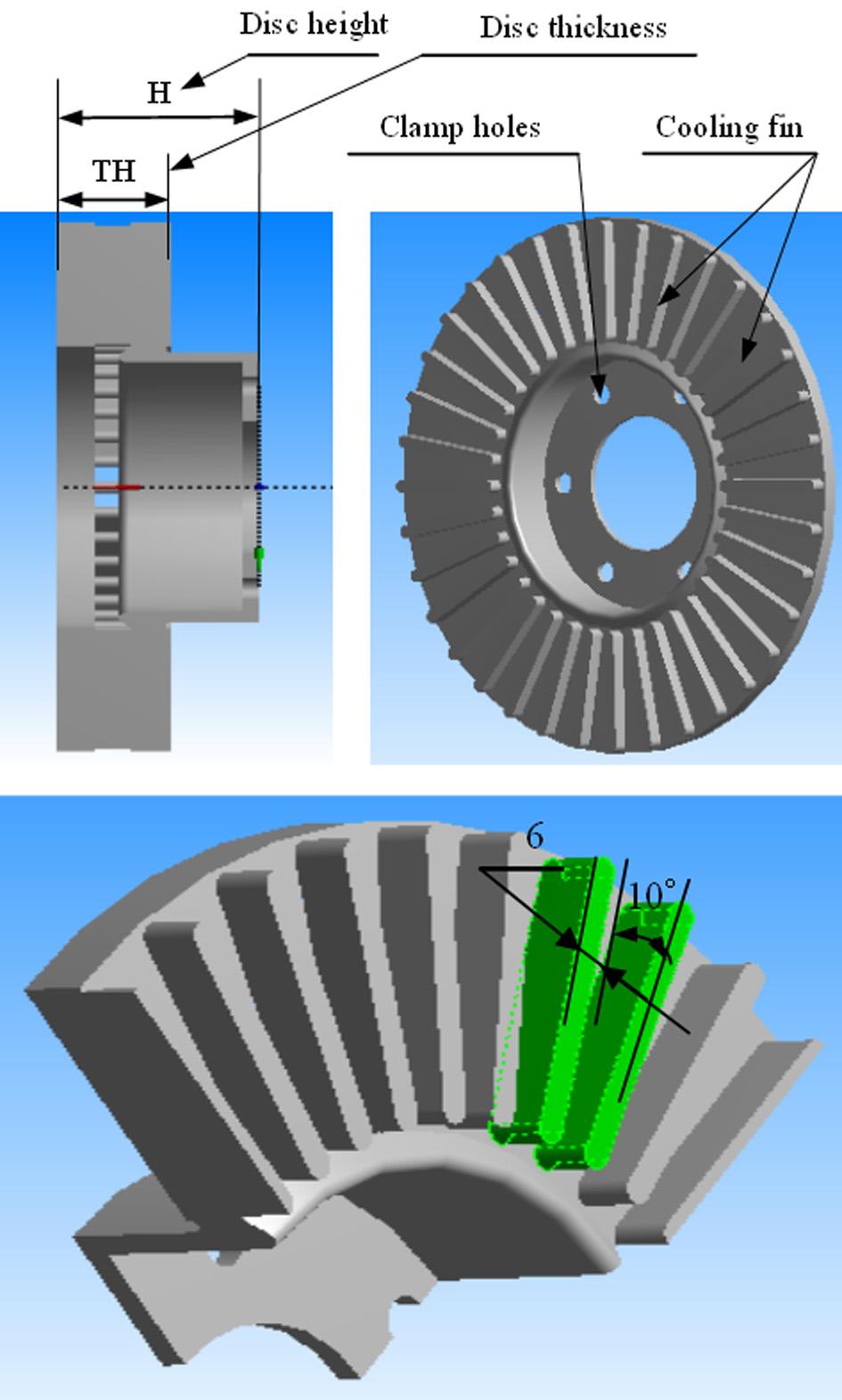 swept by a brake pad [m 2 ], v 0 is the initial speed of the vehicle [m/s], ε p is the factor load distributed on the disc surface, m is the mass of the vehicle [kg] and g =9.