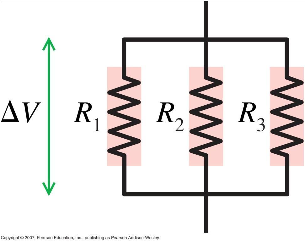Parallel Circuits In general, the total resistance of a chain of resistors R TOTAL can be