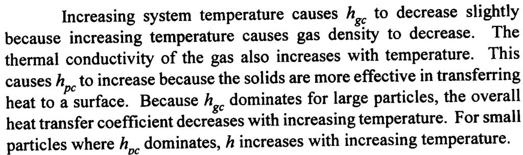 For these materials, increasing system pressure causes hgc to increase because of the increased heat transfer from the gas to a surface due to higher gas densities.