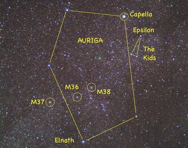 M37 makes the best-of list of many experienced stargazers. For dramatic effect, look first at M36 then M38 and end with the magnificent M37.