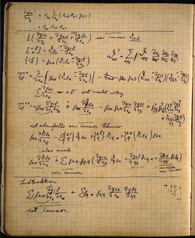 Topic Two : More General Relativity A page from Einstein's